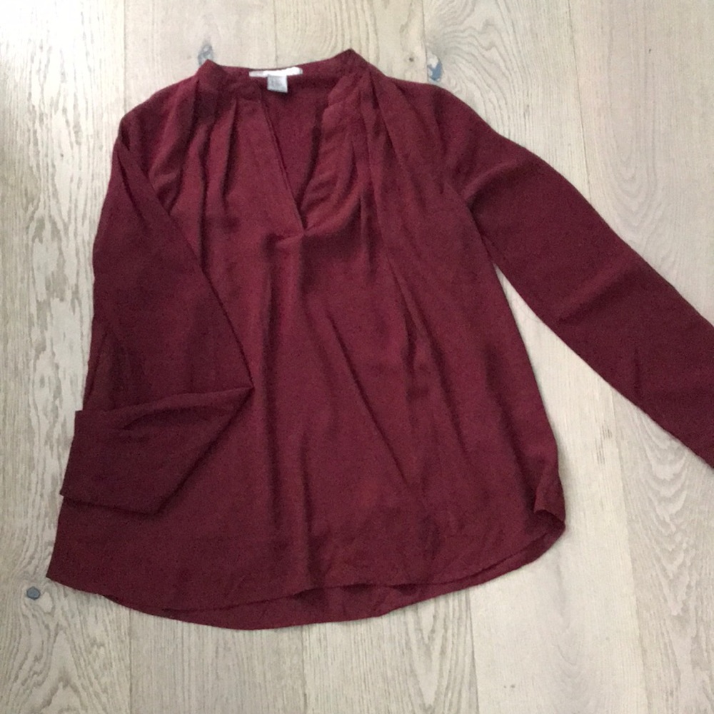 Maroon Flowy Blouse